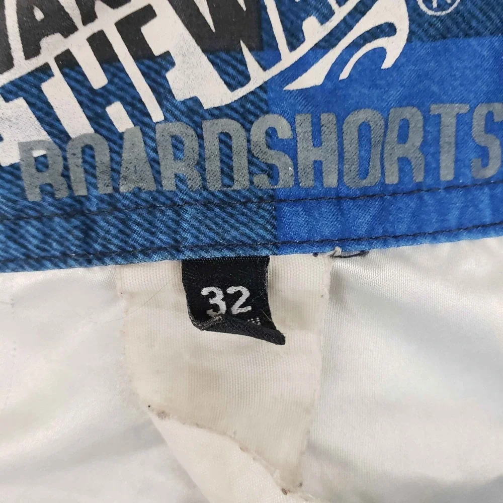 Vans Boardshorts Mens 32 Blue‎ Plaid Y2K Swim Trunks Surfing Skater Beach Cargo